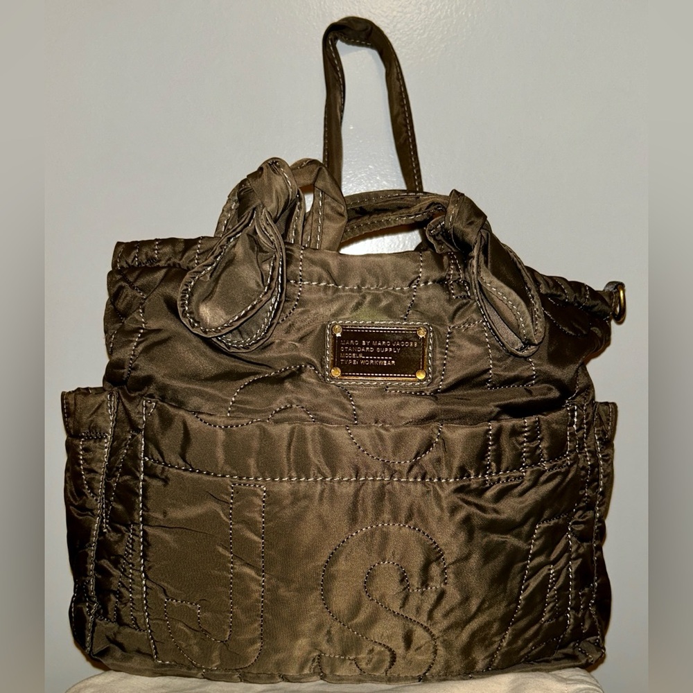 Marc Jacobs Brown Quilted Nylon Baby Bag